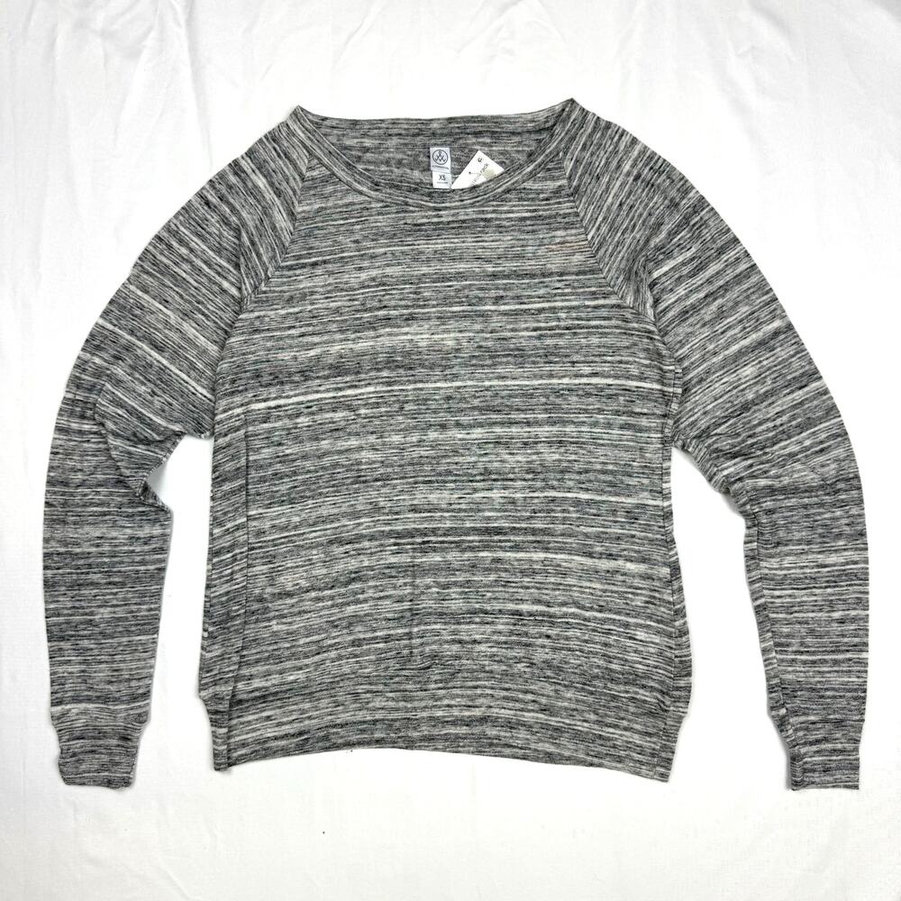 Alternative Apparel Lightweight Knit Shirt Marled Gray Long Sleeve Raglan XS NWT